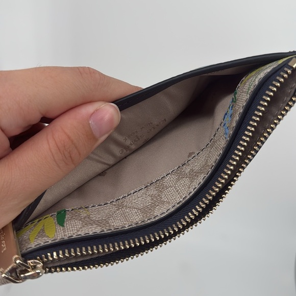 Kate Spade Flower Floral Large Slim Card Holder Blazer Blue Multi Wallet NEW - Picture 5 of 7